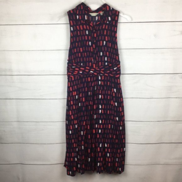 Anthro Tylho Shirtdress Full Skirt Pockets Navy XS - Picture 5 of 11